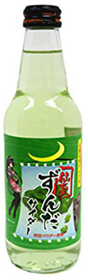 トレボン食品 ずんだサイダー 340ml 瓶 24本入 〔炭酸飲料〕