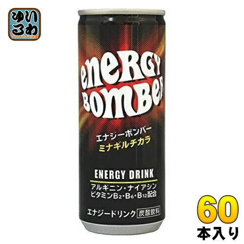 アシード エナジーボンバー 250ml 缶 60本 (30本入×2 まとめ買い) エナジードリンク 甘さひかえめ タンサン