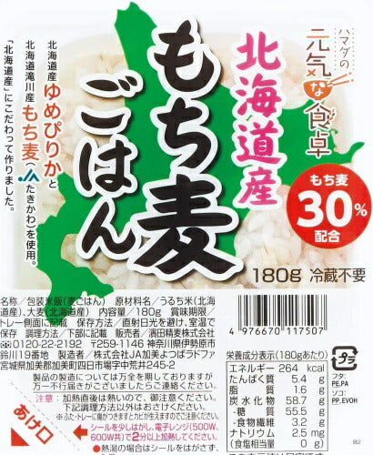 濱田精麦 ハマダの元気な食卓 北海道産 もち麦ごはん 180g パック 48個 (24個入×2 まとめ買い) 食品 レンチン インスタント
