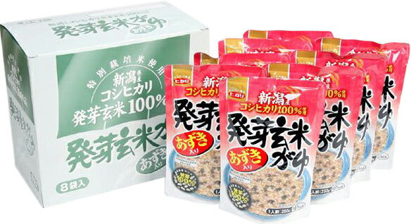 ヒカリ食品 あずき入り 発芽玄米がゆ 250g 24袋入 〔レトルト粥 粥 お粥 コシヒカリ 非常食 保存食〕