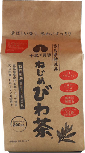 十津川農場 ねじめびわ茶 ティーバッグ 2g×200バック 2袋 (1袋入×2 まとめ買い)