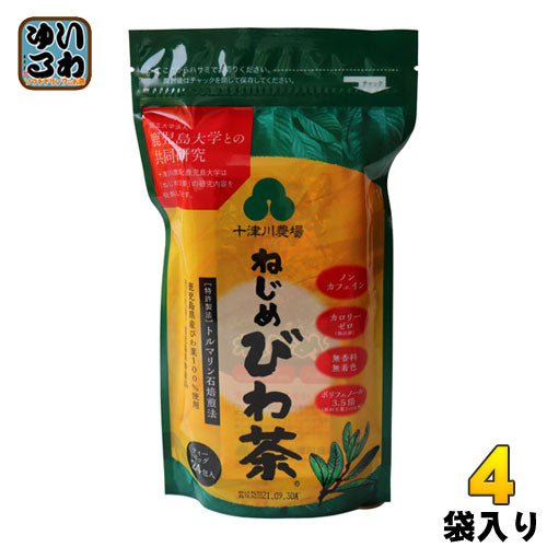 十津川農場 ねじめびわ茶 ティーバッグ 2g×24バック 4袋 (1袋入×4 まとめ買い)
