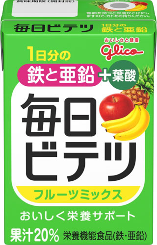グリコ 毎日ビテツ フルーツミックス 100ml 紙パック 60本入