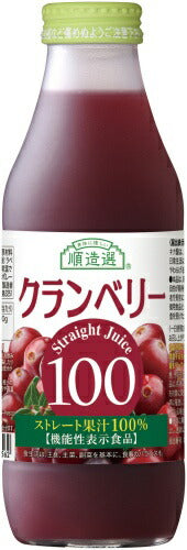 マルカイ 順造選 機能性表示クランベリー100 500ml 瓶 12本入 機能性表示食品 果汁飲料