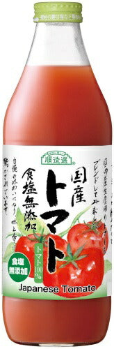 マルカイ 順造選 国産トマト 食塩無添加 1000ml 瓶 12本 (6本入×2 まとめ買い) 野菜ジュース トマトジュース