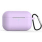 AirPodsPro対応ケース グレー シリコン AirPods Pro Case カバー カラビナ付き エアーポッズプロケース 防塵 耐衝撃 air pods proケース ソフトケース フック付き
