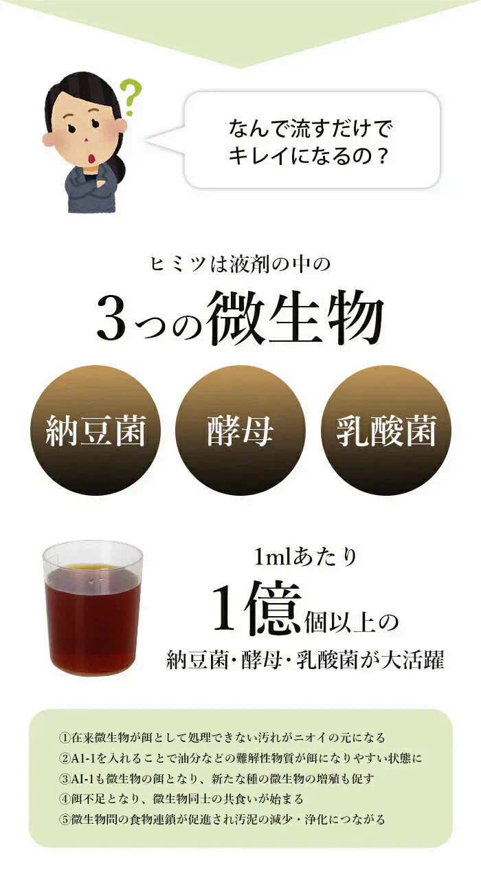 【ヌメリや悪臭を強力に解消】排水口 ヌメリ取り 洗剤 排水溝 排水管 パイプクリーナー パイプ洗浄剤 掃除 ニオイ 匂い対策 / えひめAI-1