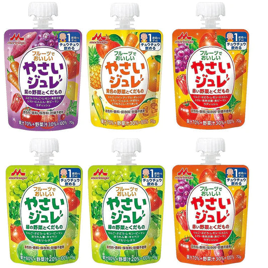 【たっぷり６個】【1歳頃から】森永フルーツでおいしい野菜ジュレ　70g アソートセット