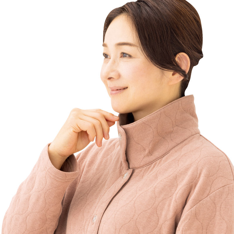 【ローズ Ｍ-L】パジャマ ナイトウェア ルームウェア レディース うるふわキルトのあったかパジャマ おすすめ 人気 冷え性対策 腹巻き付き 安眠 快眠 足首 冷え性対策グッズ 冷え対策 保温グッズ 母の日 誕生日 プレゼント ギフト
