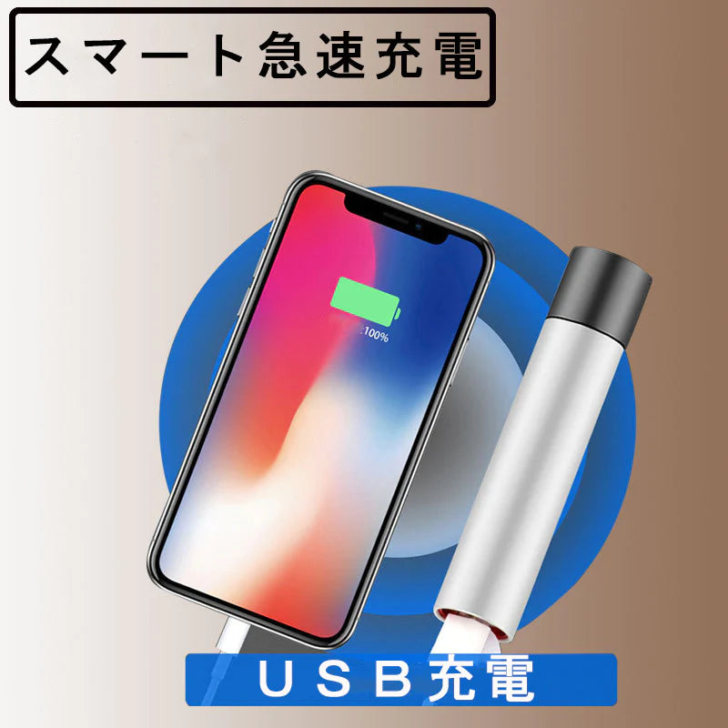led 懐中電灯 小型 軍用 強力 超高輝度 ズーム式 ledライト USB充電式 大容量電池　ハンディライト ミニ 軽量 明るい SOS点滅 防災 地震 停電対策(w184)