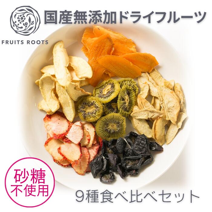 【初回食べ比べ９種セット】国産無添加ドライフルーツ（りんご キウイ いちご いちじく すもも 洋梨 プルーン 桃 あんず）