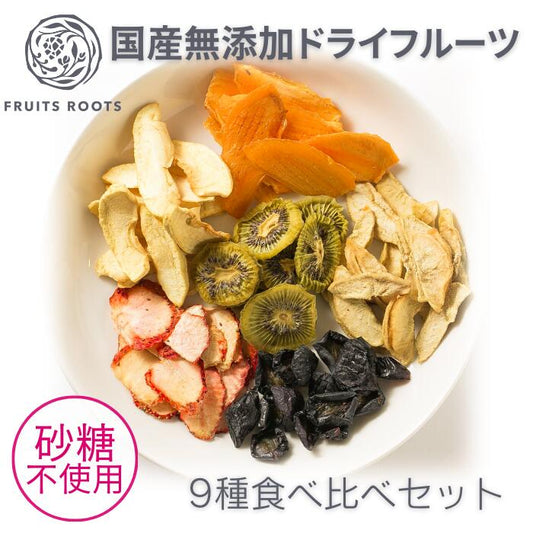 【初回食べ比べ９種セット】国産無添加ドライフルーツ（りんご キウイ いちご いちじく すもも 洋梨 プルーン 桃 あんず）