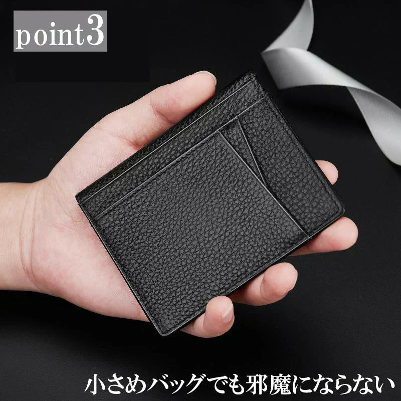 【ブラウン】カードケース 大容量 薄型 免許入れ クレジットカード収納 カード入れ スリム 二つ折り パスケース IC ID