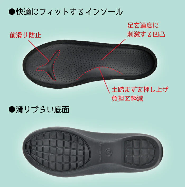 ソフトカジュアルパンプス 楽かるぱん ブラック M◆軽量 楽ちん 軽い ベランダ オフィスパンプス 社内履き 会社置き 内履き 上履き サンダル つっかけ履き
