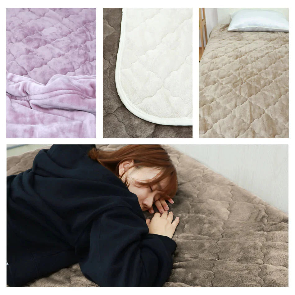 【ダブル】【スモーキーピンク】敷きパッド 秋冬用 あったか 敷きパッド シングル セミダブル ダブル 敷パッド 敷きパット 敷き毛布 ベッドパッド パッドシーツ 毛布 マイクロファイバー フランネル 暖かい 発熱 抗菌 防臭 軽い 洗える おしゃれ ゴムバンド付き