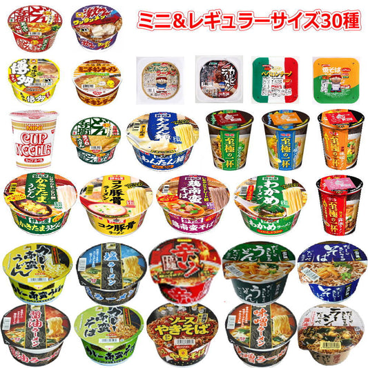 マルちゃん 日清食品 明星食品 スナオシ インスタント麺 ミニサイズ レギュラーサイズカップ麺 コラボ マンスリー 極み30食セット