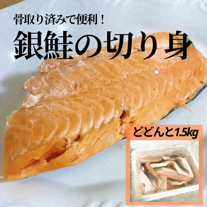 【水産仲卸直送】銀鮭の切り落とし　どどんと1.5kg！