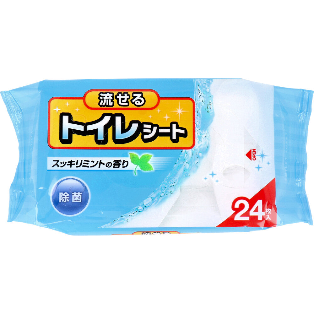 お掃除シート コットンラボ 流せるトイレシート スッキリミントの香り 24枚入りＸ20パック