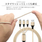 【3本セット】【ピンク】3in1 充電ケーブル USB iPhone Android 全7色 1.2m 超高耐久 断線防止 2.1A Type-C Lightning micro USB  急速充電 充電器 iPhone Android 充電ケーブル マルチ ライトニングケーブル タイプC アンドロイド アイフォン