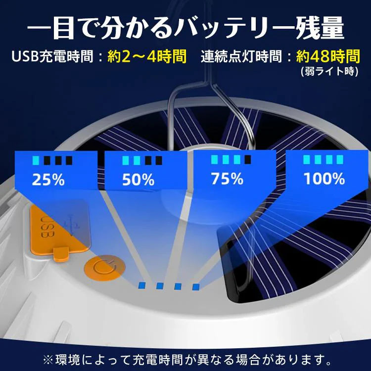 ソーラーランタン LED ライト 太陽光 充電式 ソーラー 残量表示 USB充電 アウトドア キャンプ 防災 防水 屋外 庭 玄関 小型 照明 点灯 点滅 停電 非常用 od583【防災グッズがお得】