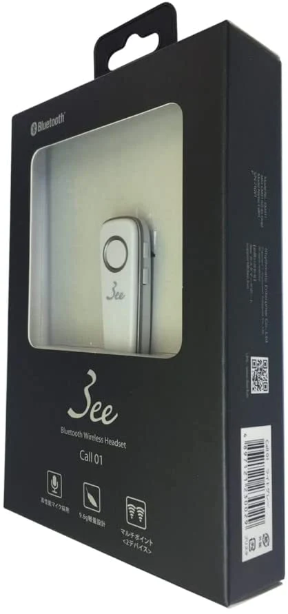 3ee Bluetooth ヘッドセット Call 01 ライトグレー（モノラル 片耳イヤホンタイプ） ノイズキャンセリングマイク
