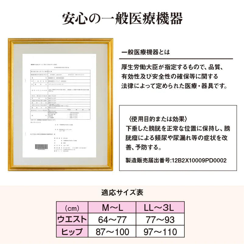 メディカルコツバンサポーター【ブラックM-L】/補正下着 尿漏れ対策 頻尿対策 女性用 骨盤ケア 骨盤底筋トレーニング 産後ケア 一般医療機器 薄手サポーター ダイエット 健康  健康グッズ 矯正グッズ サポーター  体幹筋 体幹 骨盤 骨盤矯正 骨盤サポート 尿漏れ 安心 ストレッチレース 履くだけ簡単 伸縮性 引き上げ