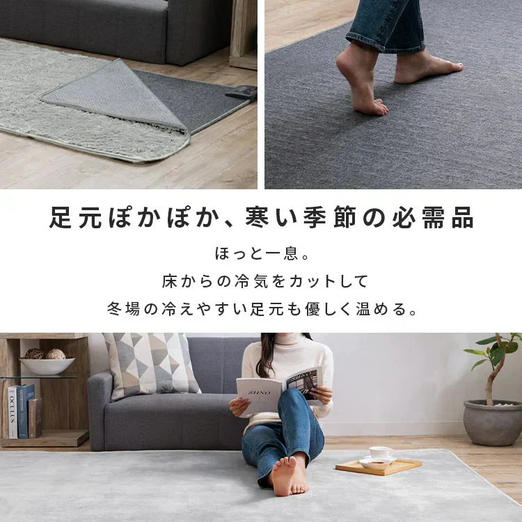 ホットカーペット 1畳 90×180 TEKNOS 暖かい 冬 冬用 リビング ダイニング コンパクト 小さめ 省スペース グレー 正方形 おしゃれ シンプル 電気カーペット 自動OFF あったか 暖房器具 家電 TEKNOS TWA-1002BDGY
