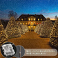 ＼丸ごと防水・室外対応／【イエロー10M×2点】 クリスマス 電飾 LED イルミネーション ライト LED 100球 10m 電池式 フェアリーライト 部屋 屋外用 ワイヤー カーテンライト ジュエリーライト タイマー&リモコン付き電飾 ストリングライト 防水 屋外・室内兼用 ガーデンクリスマス 結婚式 パーティー【適格請求書発行事業者】