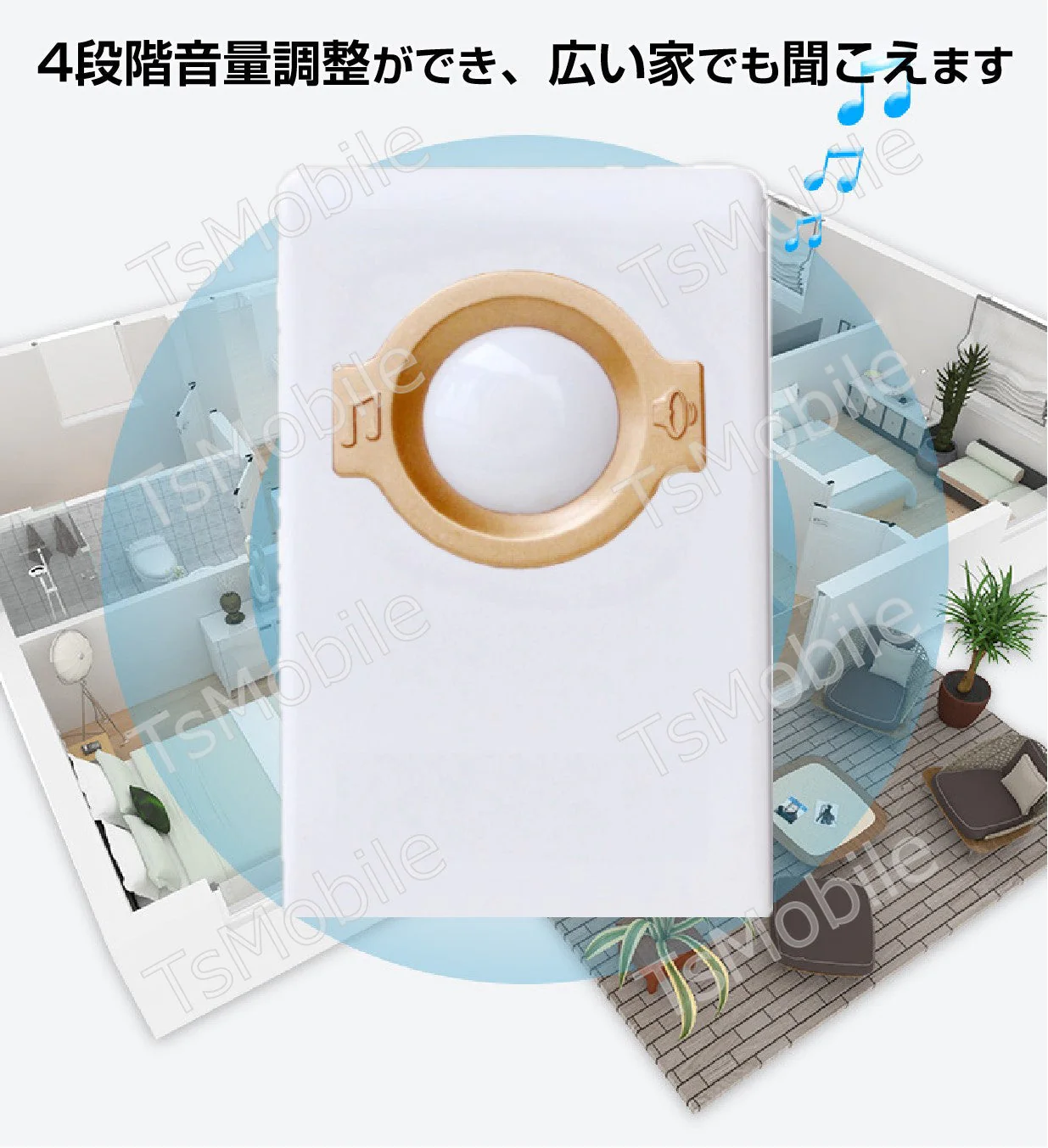 ワイヤレスチャイム ドアベル 送信機1個と受信機2個 お得セット 無線チャイム 光 音 呼び出し 呼び鈴 配線不要 玄関 介護 福祉施設 防水 電池不要 工事不要