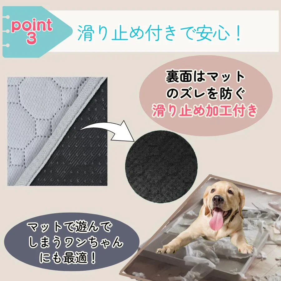【ライトグレー：S（30㎝×30㎝）】ペットシート 犬用 猫用 トイレシート ワイド レギュラー 洗える 厚型 滑り止め