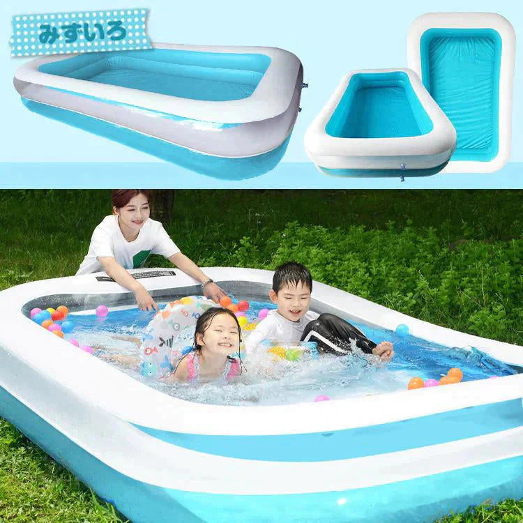 【送料無料】家庭用 ビニールプール 「ピンク」 255cm×160cm 大型 ファミリープール 子ども キッズプール 水遊び 庭 ガーデン zk025-pi