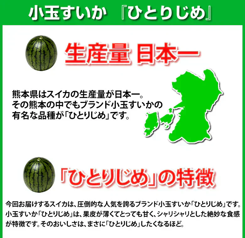 すいか 送料無料 小玉すいか ひとりじめ 秀品2玉 約2～3kg 西瓜 スイカ 熊本県産 お取り寄せ フルーツ