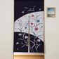 のれん 暖簾 おしゃれ 和風モダン ろうけつ染めのれん カーネーション 80×150cm