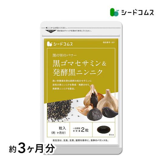 黒ゴマセサミン＆発酵黒ニンニク《約3ヶ月分》サプリ サプリメント 健康  セサミン アルファリポ酸 アリルシステイン アリイン 黒ゴマ 黒にんにく にんにく ニンニク