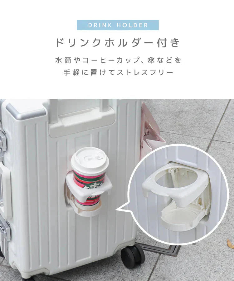【グレー】【Mサイズ】スーツケース フロントオープン USBポート Mサイズ キャリーバッグ 軽量 キャリーケース TSAロック おしゃれ 多機能 旅行かばん 旅行 修学旅行 4泊 5泊 6泊