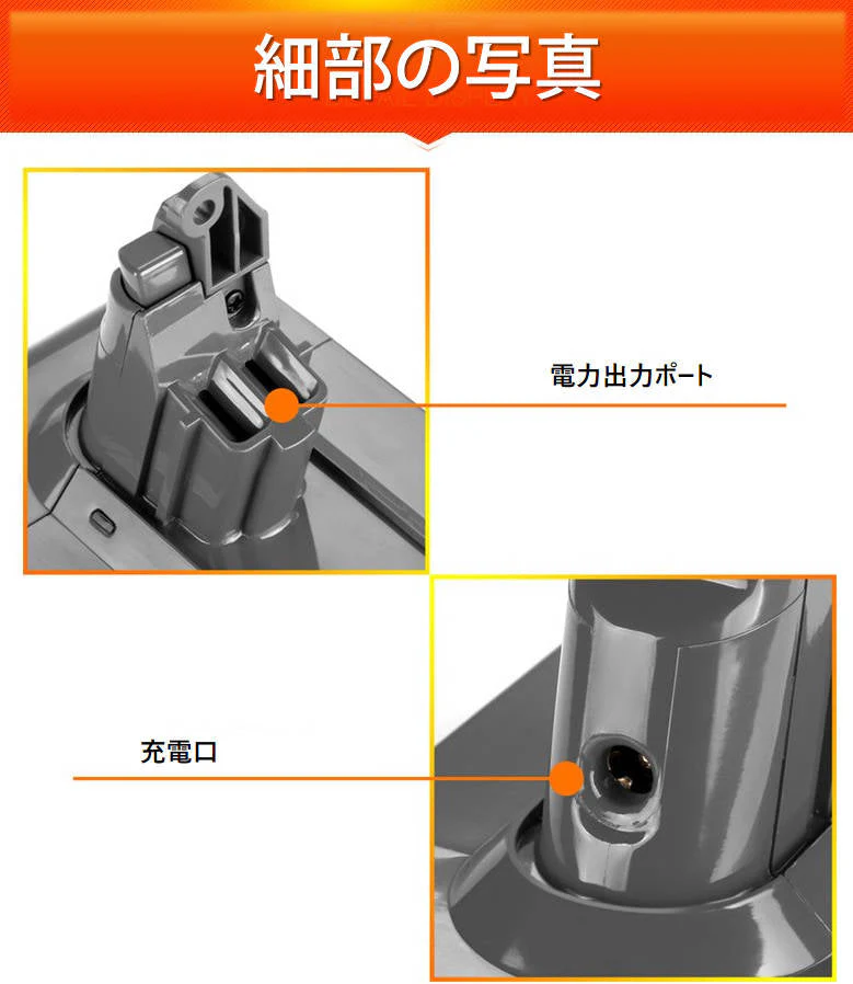 ダイソン バッテリー 互換 3000mAh dyson V6 SV07 SV09 DC58 DC59 DC72互換 21.6V 3.0Ah 認証済み 壁掛けブラケット対応 掃除機パーツ 交換用充電電池