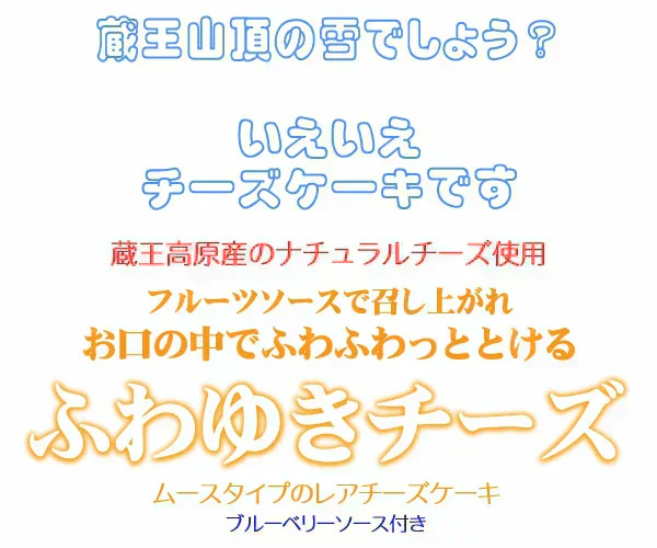 【送料込み】フロム蔵王　ふわゆきチーズ18個セット　ブルーベリーソース付き