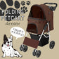 【ブラウン】ペットカート 折りたたみ 4輪 ペットカート 多頭 犬 カート 軽量 小型犬 中型犬 猫 ペットバギー 猫 ドッグカート ペットキャリー ペット用 お散歩カー ペット 折り畳み フォールディング 犬 ドッグ キャット 小動物 ウサギ