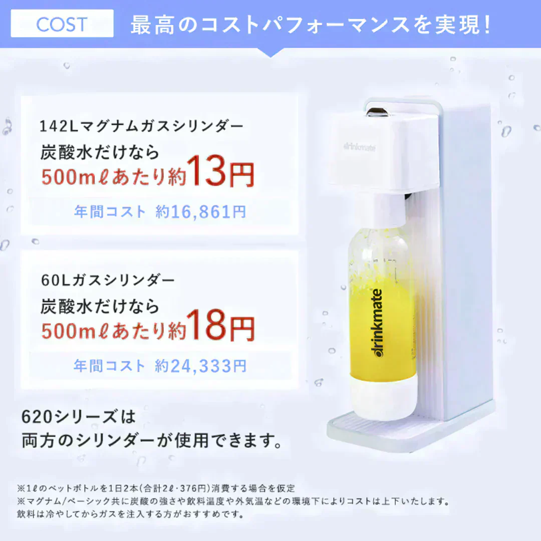 【公式ストア限定セット】Series620 スターターセット 特別限定セット 専用Sボトル ドリンクメイト 炭酸シリンダー 炭酸水 ジュース 水 スパークリング コーラ サワー 酎ハイ 炭酸水メーカー ソーダメーカー DRM10101