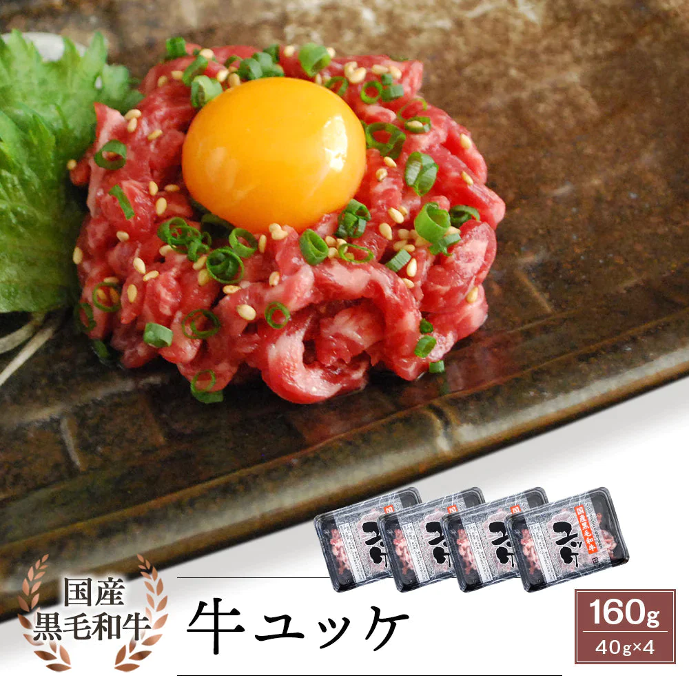 【生食用】国産黒毛和牛 ユッケ 40g×4パック タレ付