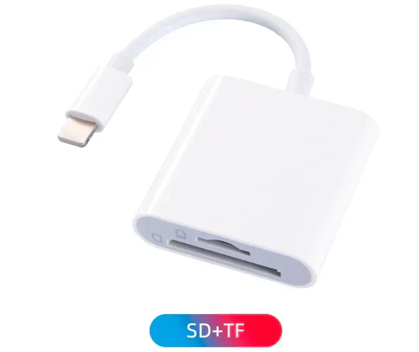 SDカードリーダー 2in1 iPhone iPad データ転送 動画転送 ライトニング SD TF