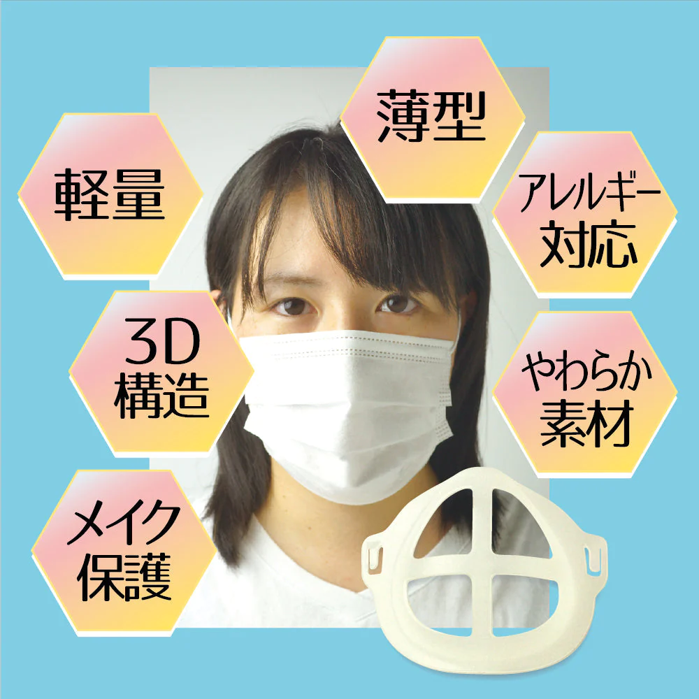 マスク フレーム マスク 3D マスク 立体 マスク ブラケット マスク ホルダー マスク スペーサー マスク インナー マスク ガード マスク インナーフレーム マスク 呼吸が楽 マスク ほね マスク 隙間 5枚