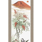 掛軸「紅白南天霊峰図」尺三立・須藤栄心　筆