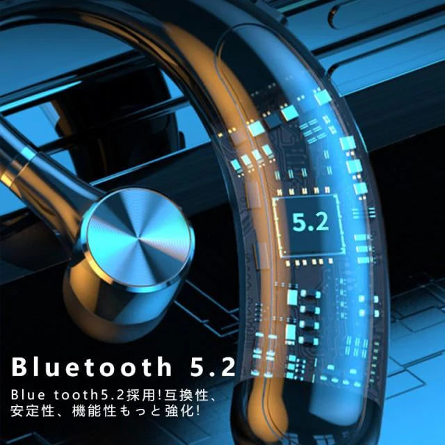 即納 Bluetooth5.2 ヘッドセット Bluetoothイヤホン ワイヤレスイヤホン 60時間連続使用 耳掛け型 ビジネスヘッドセット 片耳型 左右耳兼用 高音質 マイクブーム w464A(ホワイト)