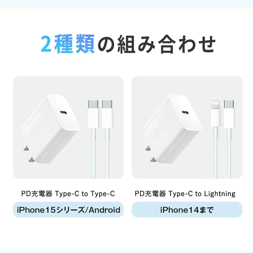 【20Ｗ急速充電】＼ Type-C to Lightning ／iPhone13 充電器 20W PD USB-C 急速充電器 iPhone 充電ケーブル 1.5m付き iPhone Type C 充電器 スマホ充電器 電源アダプター アイフォン lightningケーブル 充電器 iPhone/iPad/AirPods