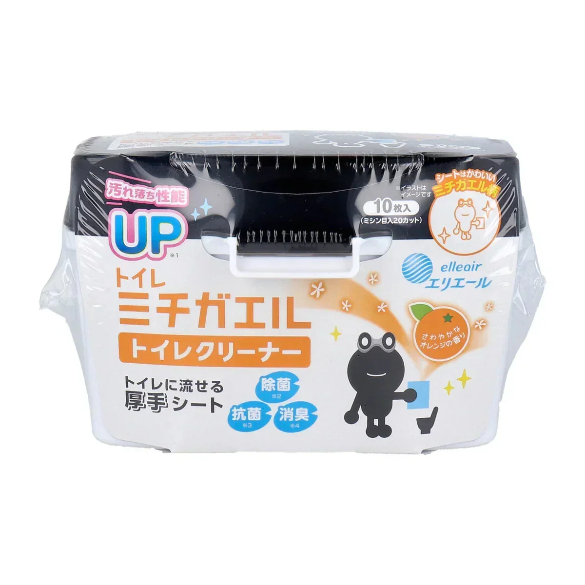 お得な10箱セット 除菌トイレクリーナー エリエール ミチガエルトイレクリーナー さわやかなオレンジの香り 本体 10枚入り X10箱