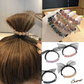 (ピンク)ヘアゴム 髪留め おしゃれ ヘアアクセサリー エレガント シンプル フェミニン ブラック 日常使い