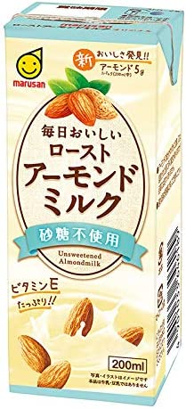 【送料無料】マルサンアイ 毎日おいしいローストアーモンドミルク砂糖不使用200ml×4ケース/96本