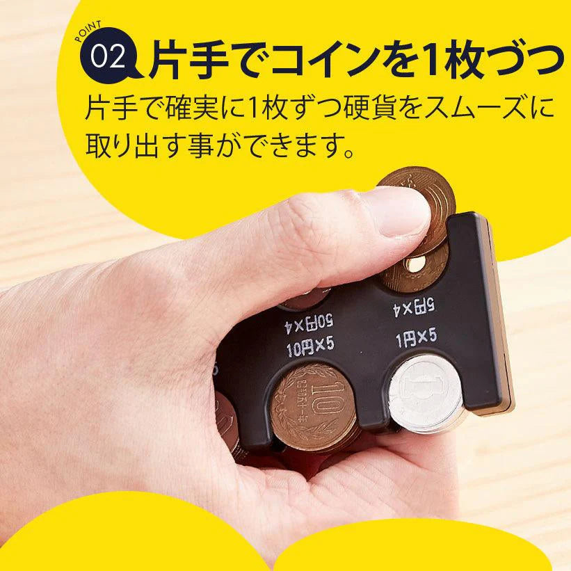 1個 コインケース 小銭入れ コインホルダー コイン収納 銭財布 携帯コイン 貨幣専用ケース 硬貨分類ケース コンパクト 片手で取り出せ 硬貨収納w454A(ブラック)