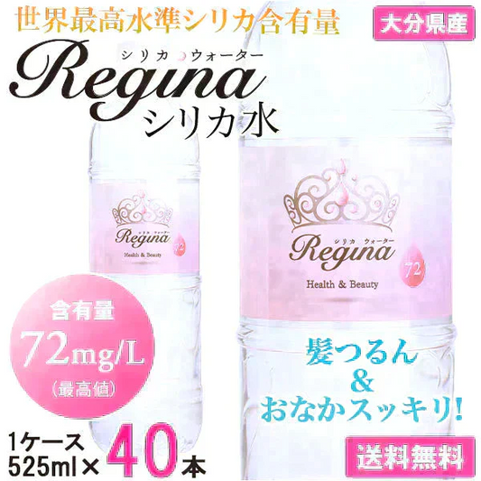 シリカ水 525ml 40本 シリカウォーター 天然水 天然シリカ ミネラルウォーター 美ウォーター ケイ素水 水 軟水 レジーナ 国産 大分県産【家計お助けSALE】